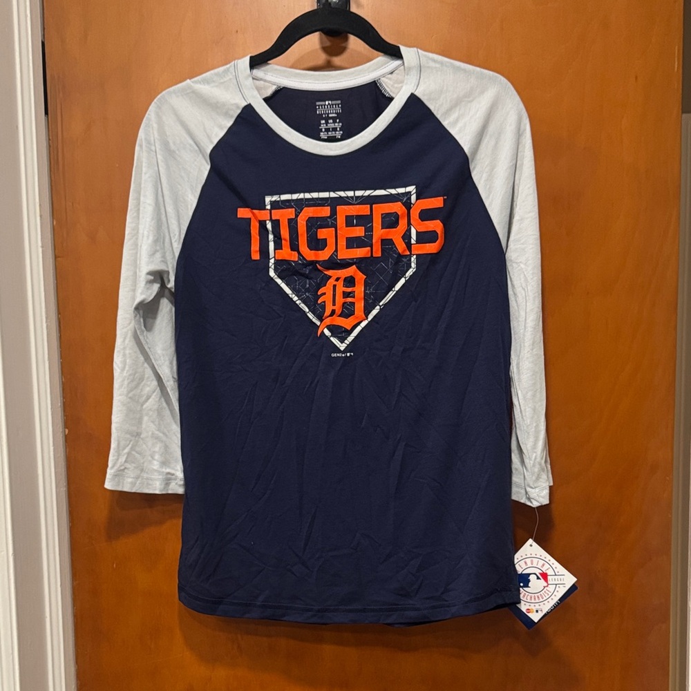 Detroit Tigers Kids Raglan Shirt - Navy and Gray